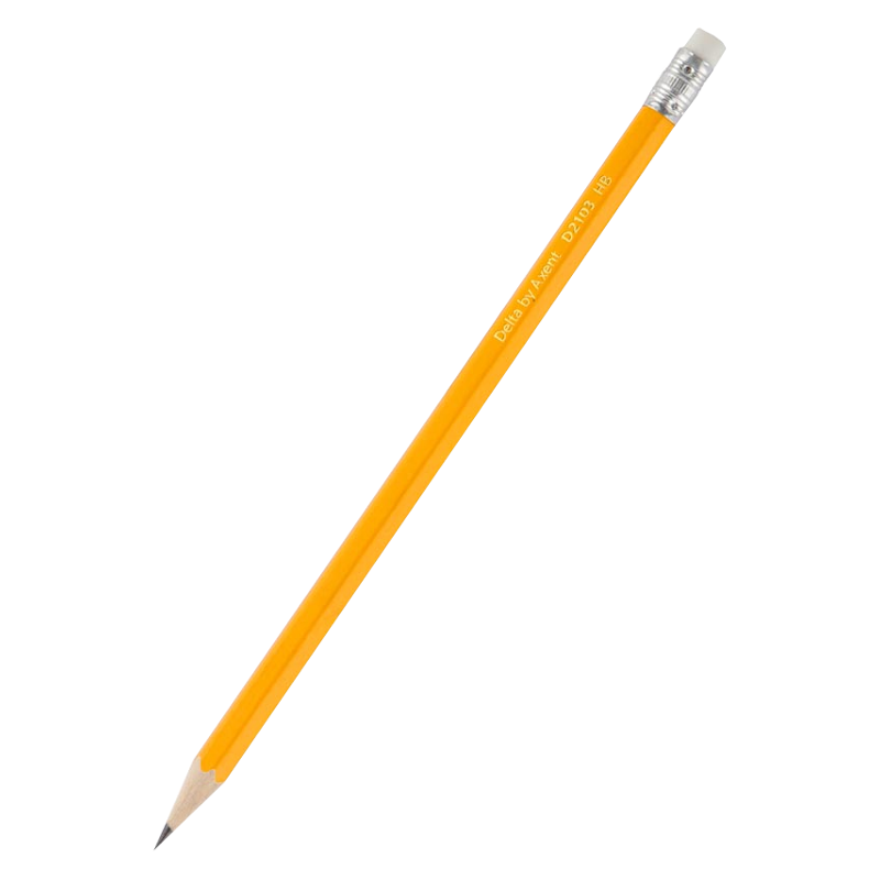 Олівець простий DELTA BY AXENT (D2103), графітовий, HB, 189мм, з гумкою